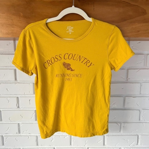 J Crew Broken-In Jersey Cross Country T-shirt, Rich Gold, Extra Small XS - Picture 1 of 9